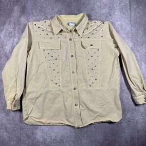 Vintage Saint Germain Womens XL Studded Rhinestone Western Shirt Jacket USA Made
